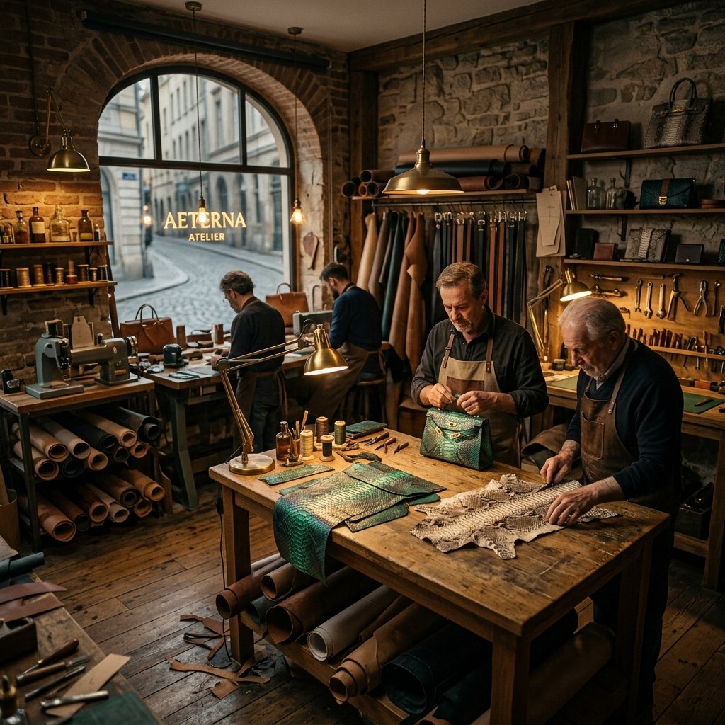 The Batavia Exotic Leather workshop and artisans in Jakarta