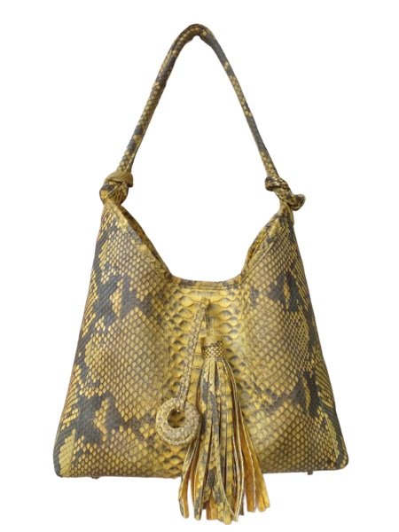 Python leather pouch — handcrafted exotic leather