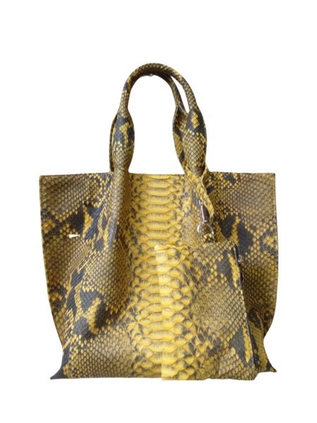 Python leather sunglass pouch — exotic leather accessory