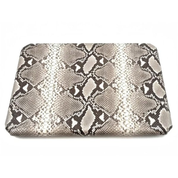 Python leather coin wallet — CITES-certified exotic leather accessory